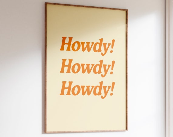 Howdy Rodeo Poster Retro Quote Print Cowgirl Preppy Print Indie Wall Art Preppy Wall Art Printable Wall Art Trendy Posters Dorm Decor