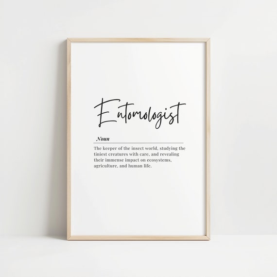 Entomologist Definition Art Print Insect Scientist Wall Decor Bug Enthusiast Poster Nature Study Home