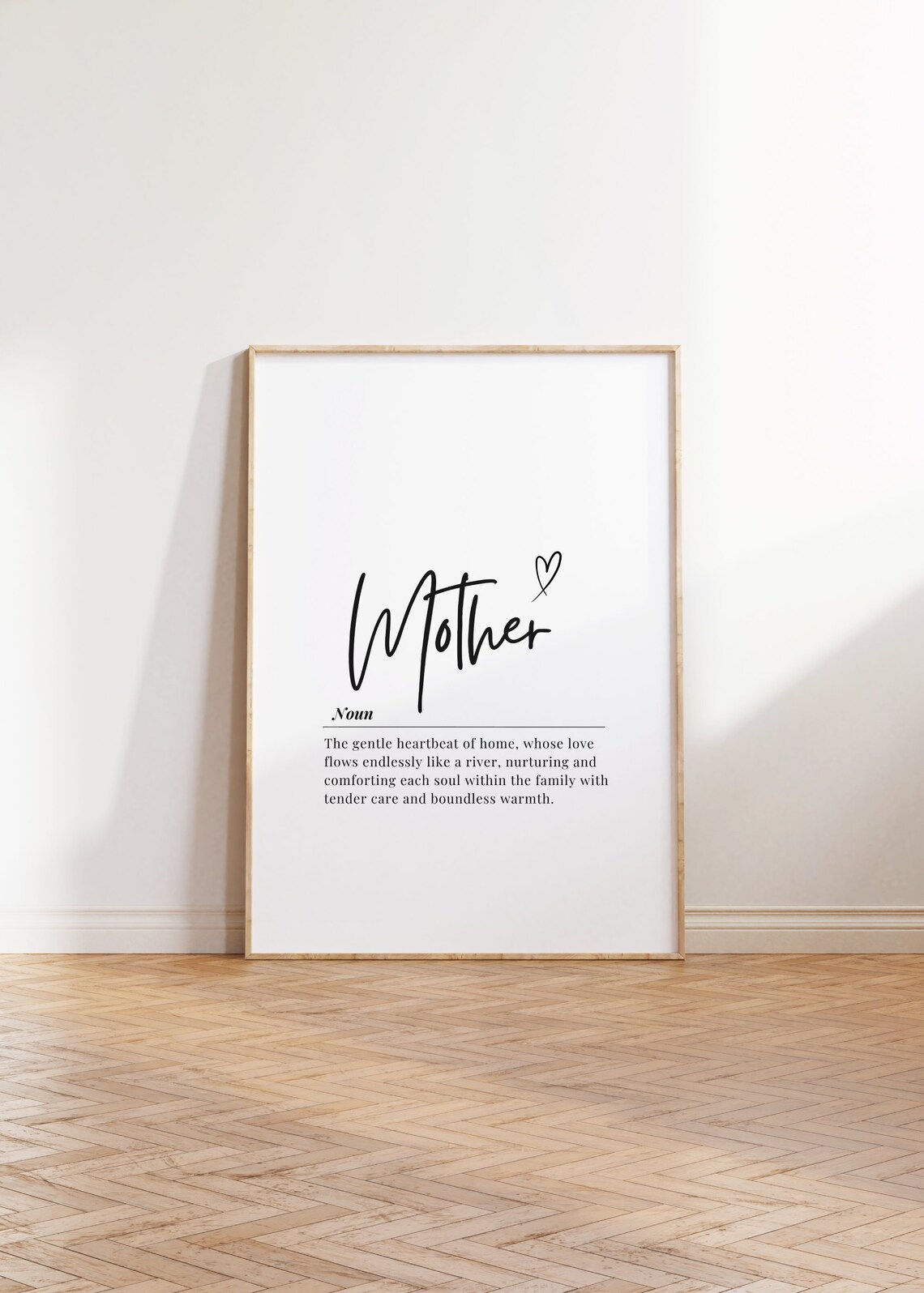 Mother Definition Family Love Heartfelt Minimalist Typography Poster