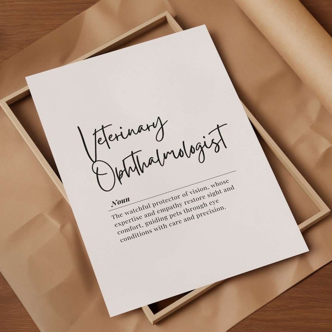 Veterinary Ophthalmologist Dictionary Definition Typography Poster