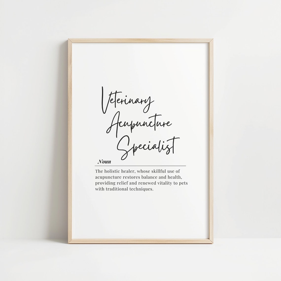 Veterinary Acupuncture Specialist Definition Typography Quote Poster