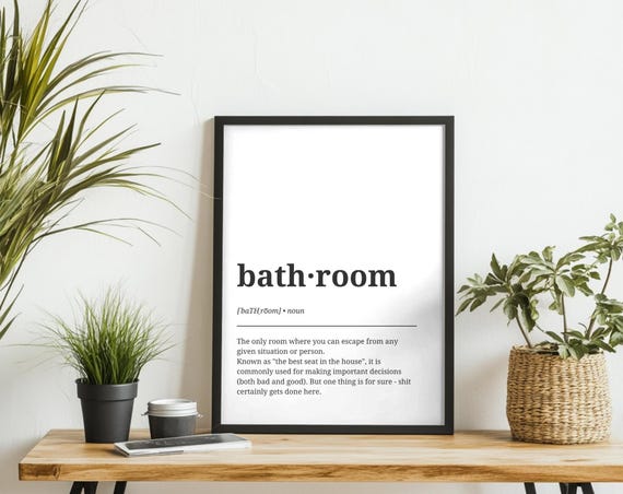 Bathroom Definition Print Funny Bathroom Art Bathroom Poster Bathroom Wall Decor Guest Bathroom