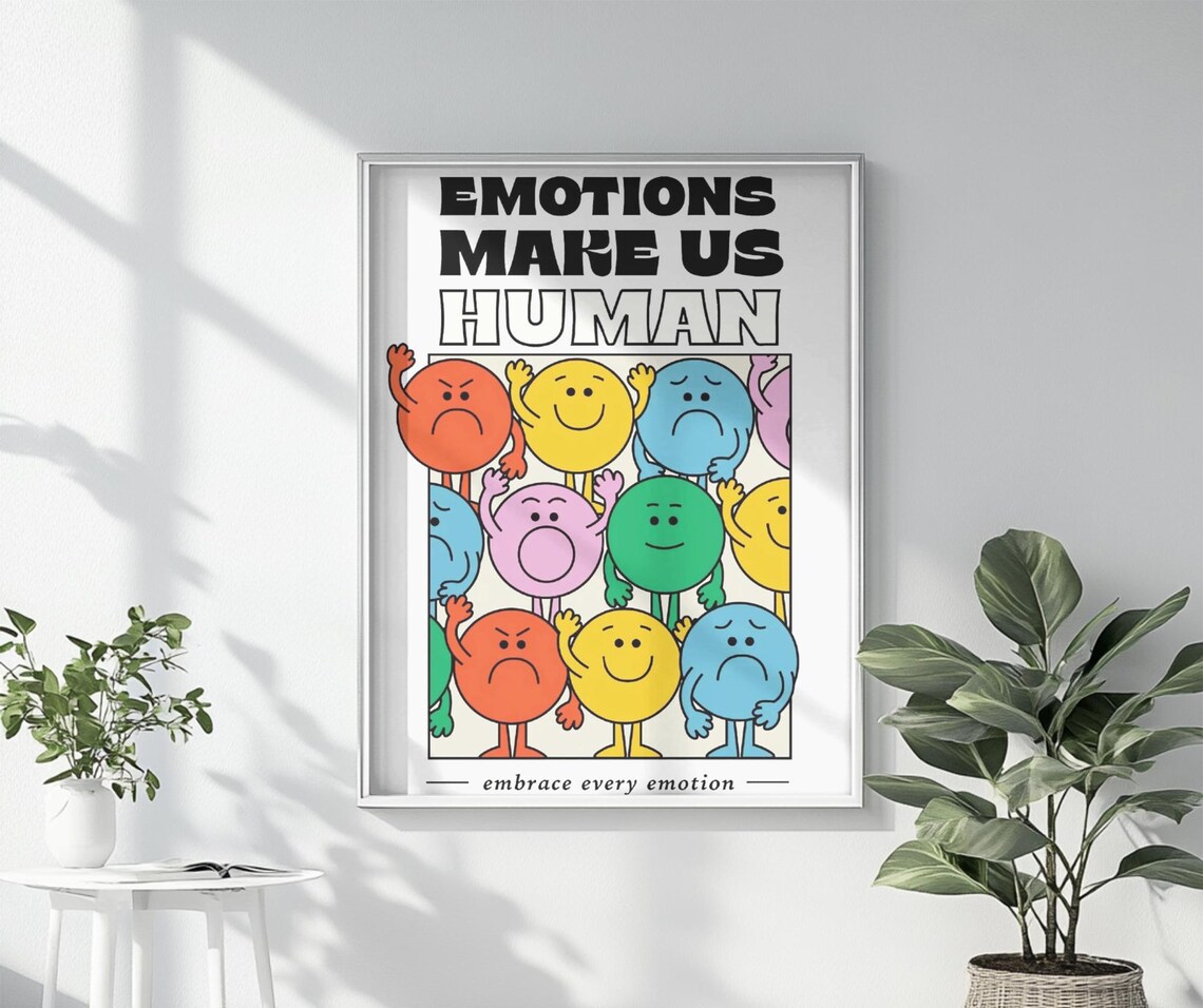 Emotions Make Us Humans, Retro Character Poster