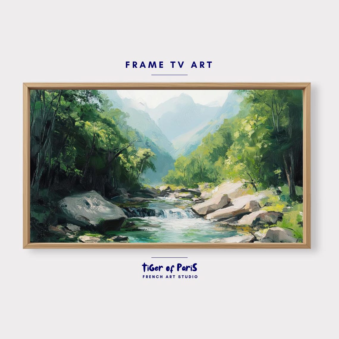 Frame Tv Art Mountain River Landscape Nature Wall Art 169