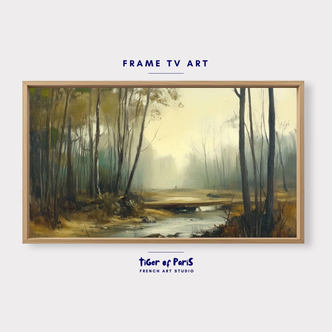 Frame Tv Art Forest And River Landscape Nature Wall Art 169