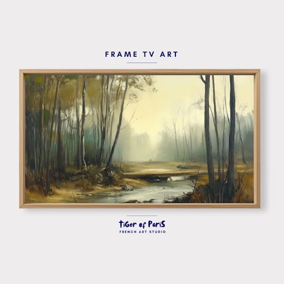 Frame Tv Art Forest And River Landscape Nature Wall Art 169