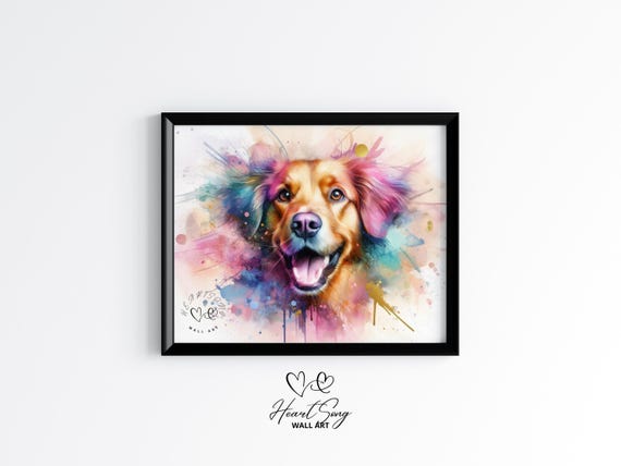 Chesapeake Bay Retriever Art Artistic Dog Watercolor Painting Bold Colorful Pet Portrait Modern Abstract Animal Print 39