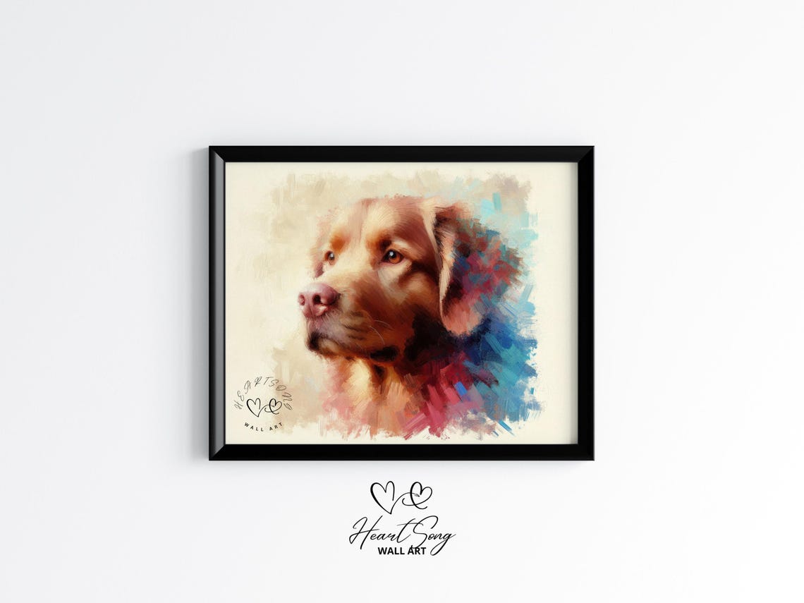 Golden Dog Watercolor Portrait Soft Pastel Pet Lover Decor Poster