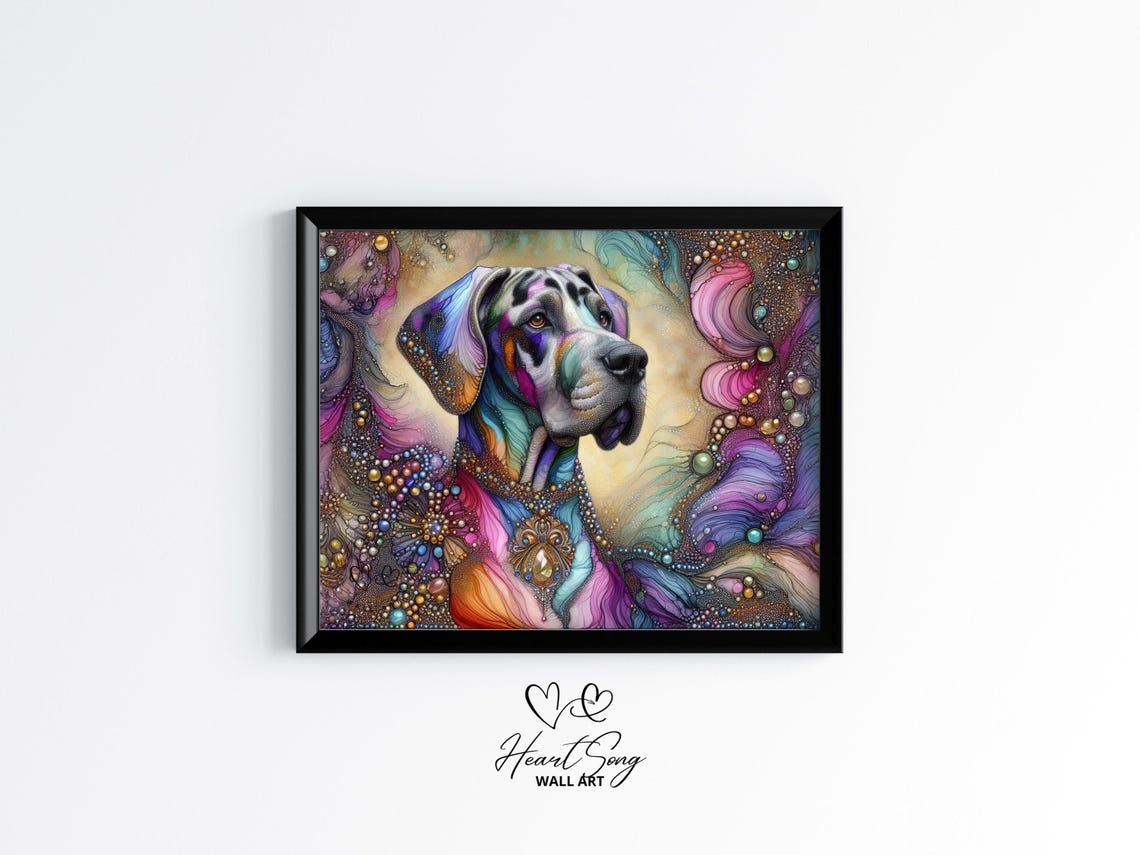 Great Dane Dog Painting Rustic Abstract Wall Art As An Expressive Portrait For Modern Decor Lovers 884