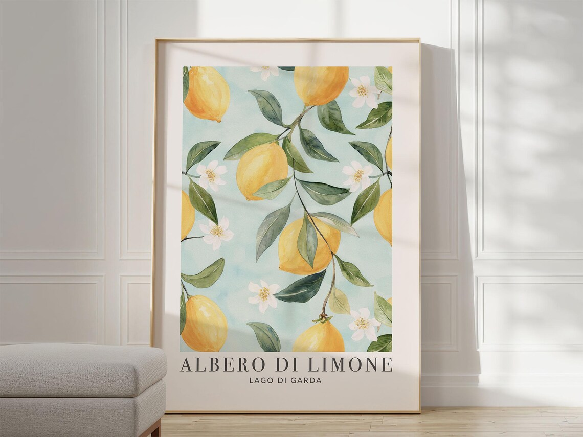 Lemon Tree Mediterranean Vintage Art Print - Image 3