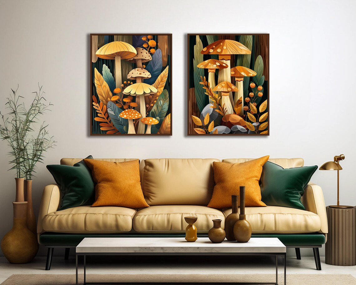Boho Mushroom Art Print, Bohemian Bedroom Decor - Image 4