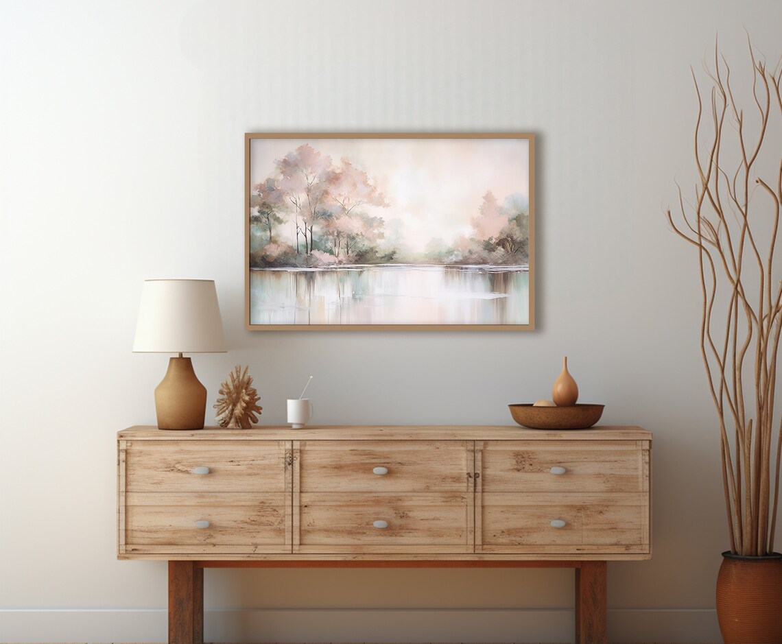 Abstract Landscape Art Print, Soft Neutral Tones - Image 2