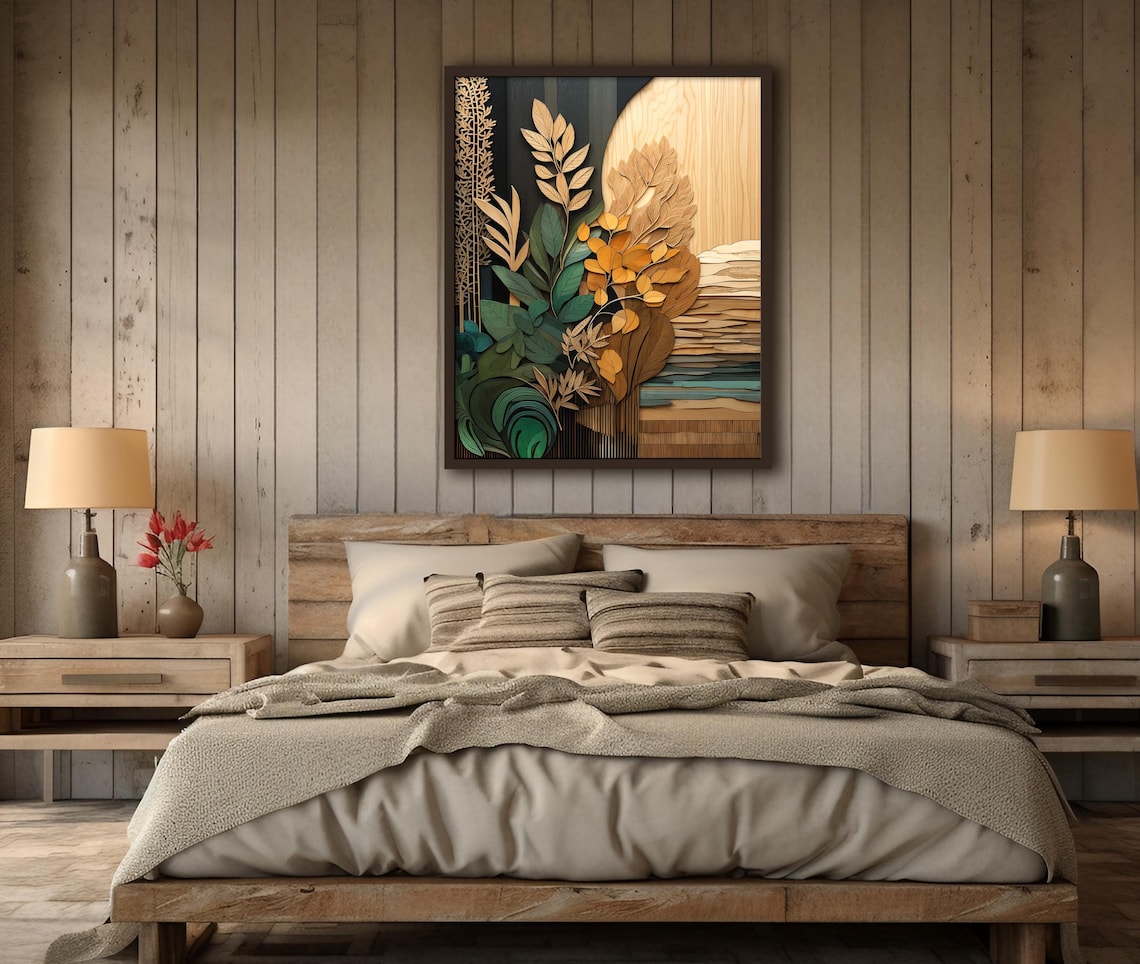Boho Earthtones Botanical Art Print, Neutral Shades - Image 2
