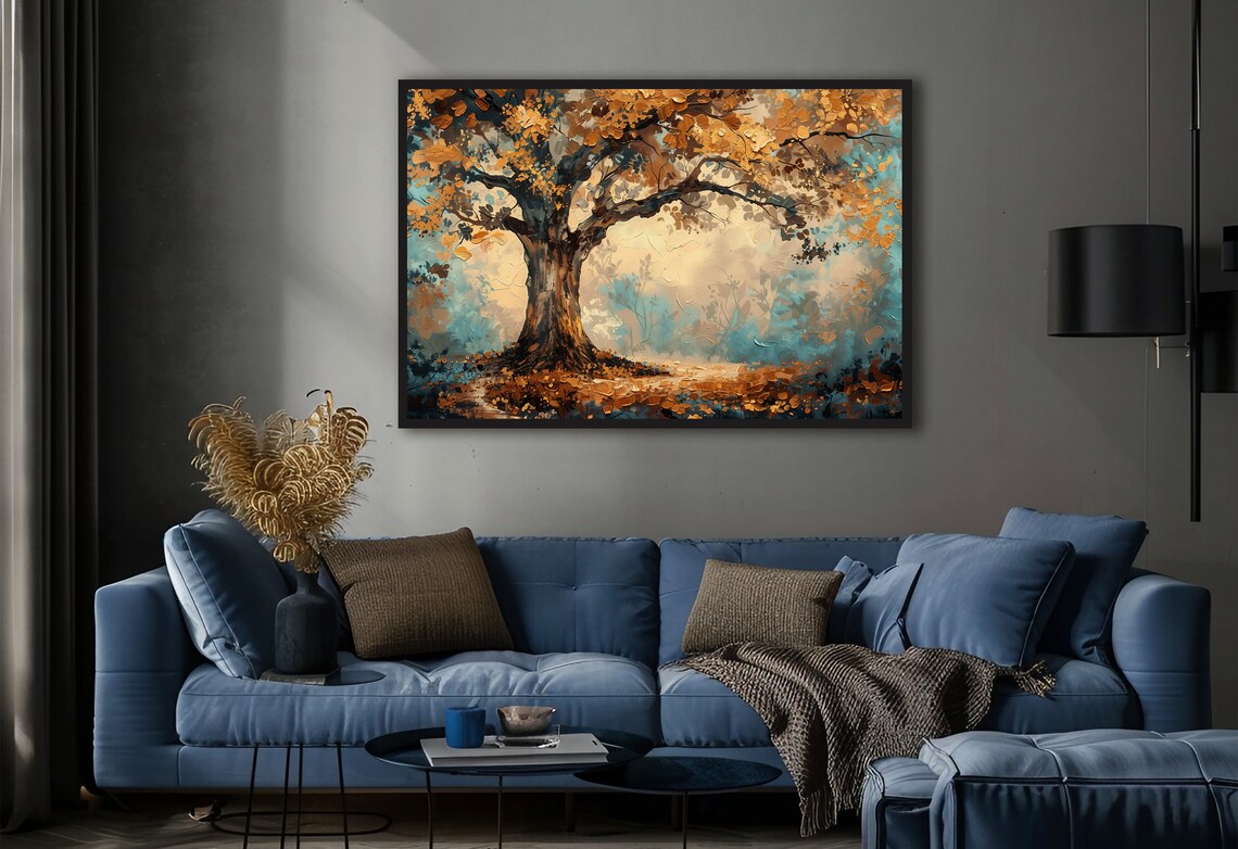 Tree Of Wisdom Abstract Nature Landscape Art Print - Image 3