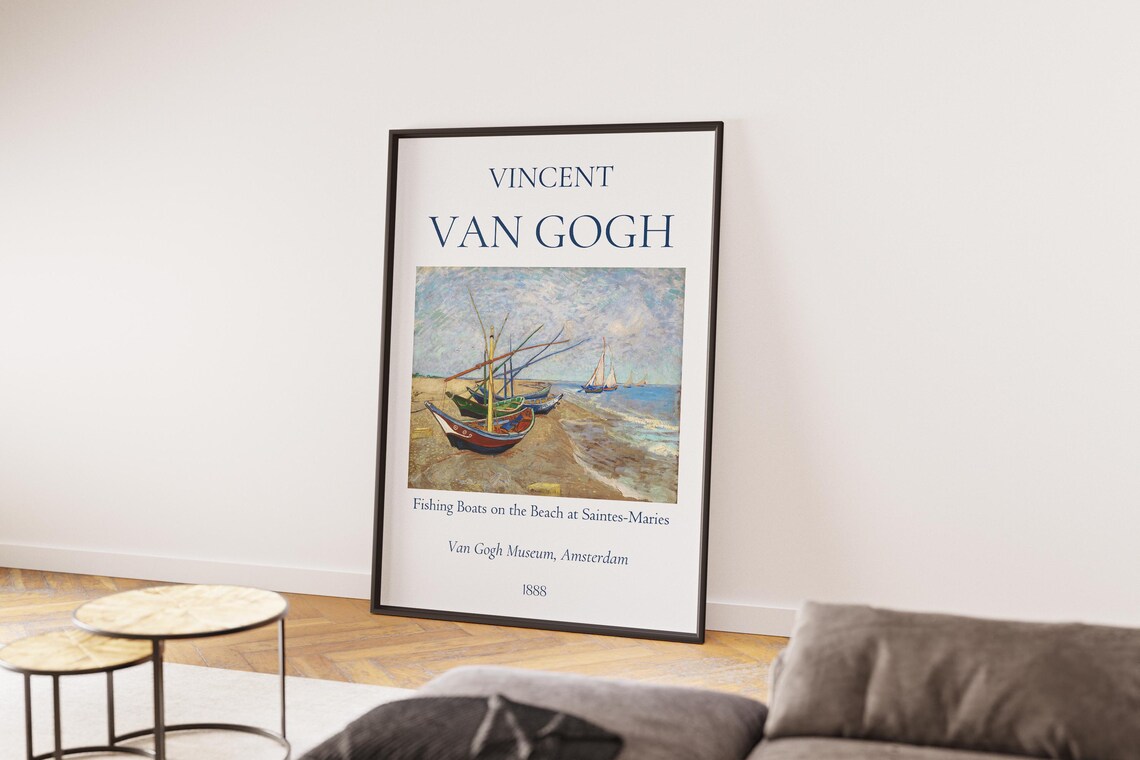 Van Gogh Fishing Boats Saintes-Maries 1888 Beach Seascape Art Poster - Image 2