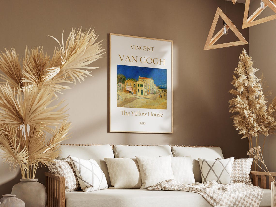 Van Gogh Art Print The Yellow House Van Gogh Exhibition Poster Van Gogh Paintings Famous Artist Posters Street Wall Art Museum Poster - Image 2