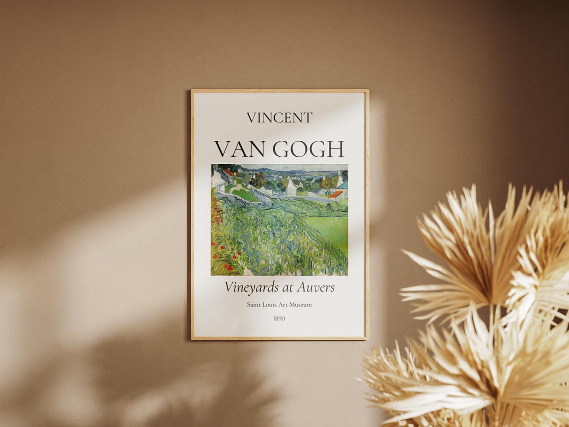 Van Gogh Art Print Vineyards At Auvers Van Gogh Exhibition Poster Van Gogh Paintings Famous Artist Posters Field Landscape Print - Image 5