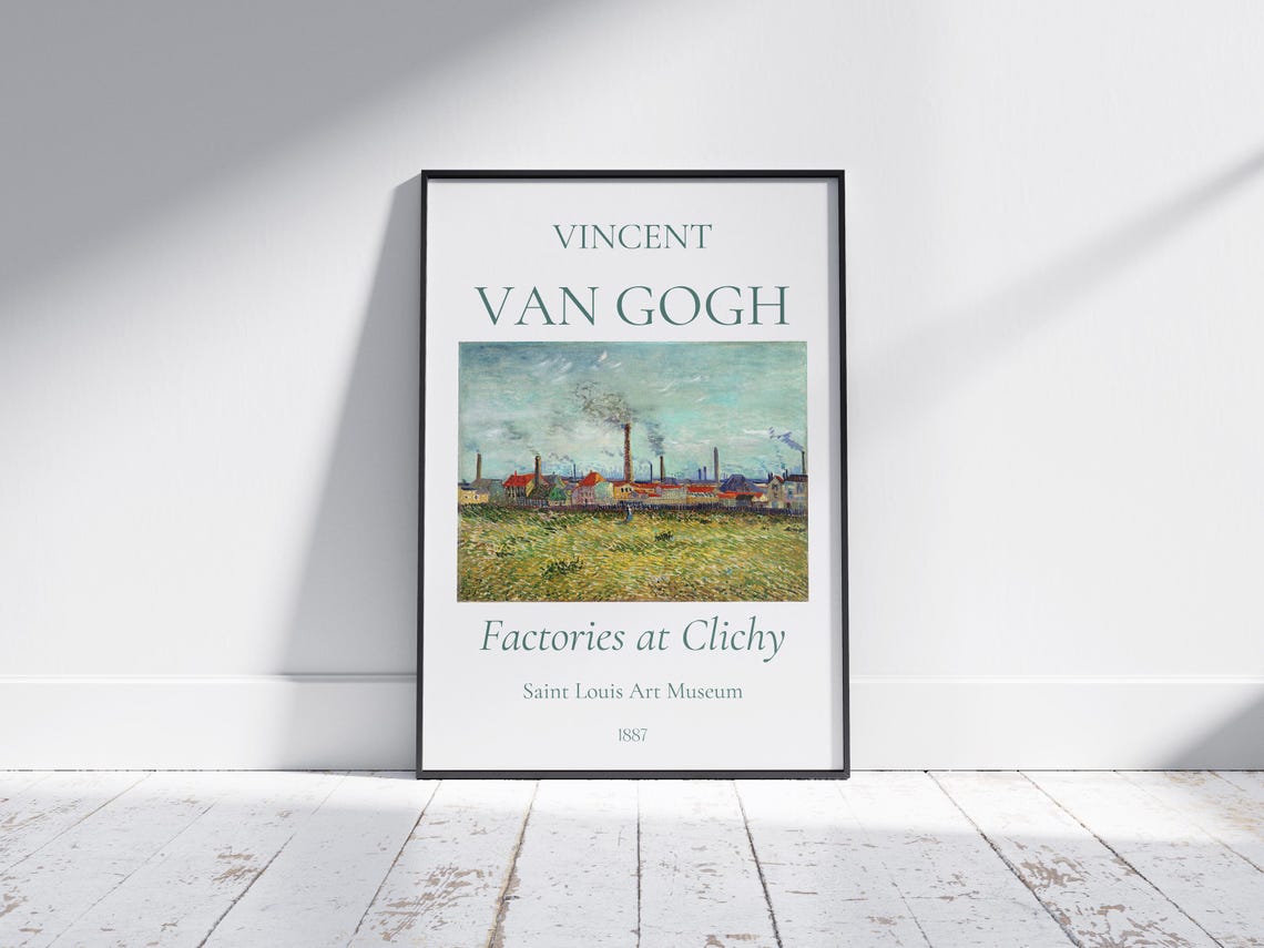 Van Gogh Art Print Factories At Clichy Van Gogh Exhibition Poster Van Gogh Painting Landscape Artwork Museum Poster - Image 6