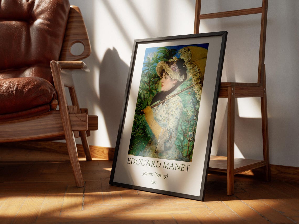 Manet Jeanne Spring 1881 Woman Parasol Portrait Garden Art Poster - Image 5