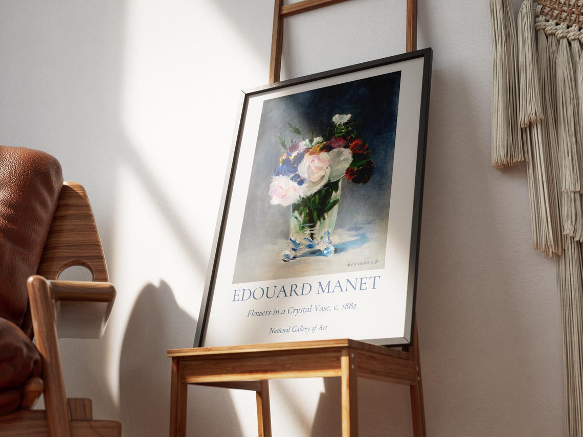 Manet Flowers in a Crystal Vase 1882 Bouquet Still Life Art Poster - Image 3