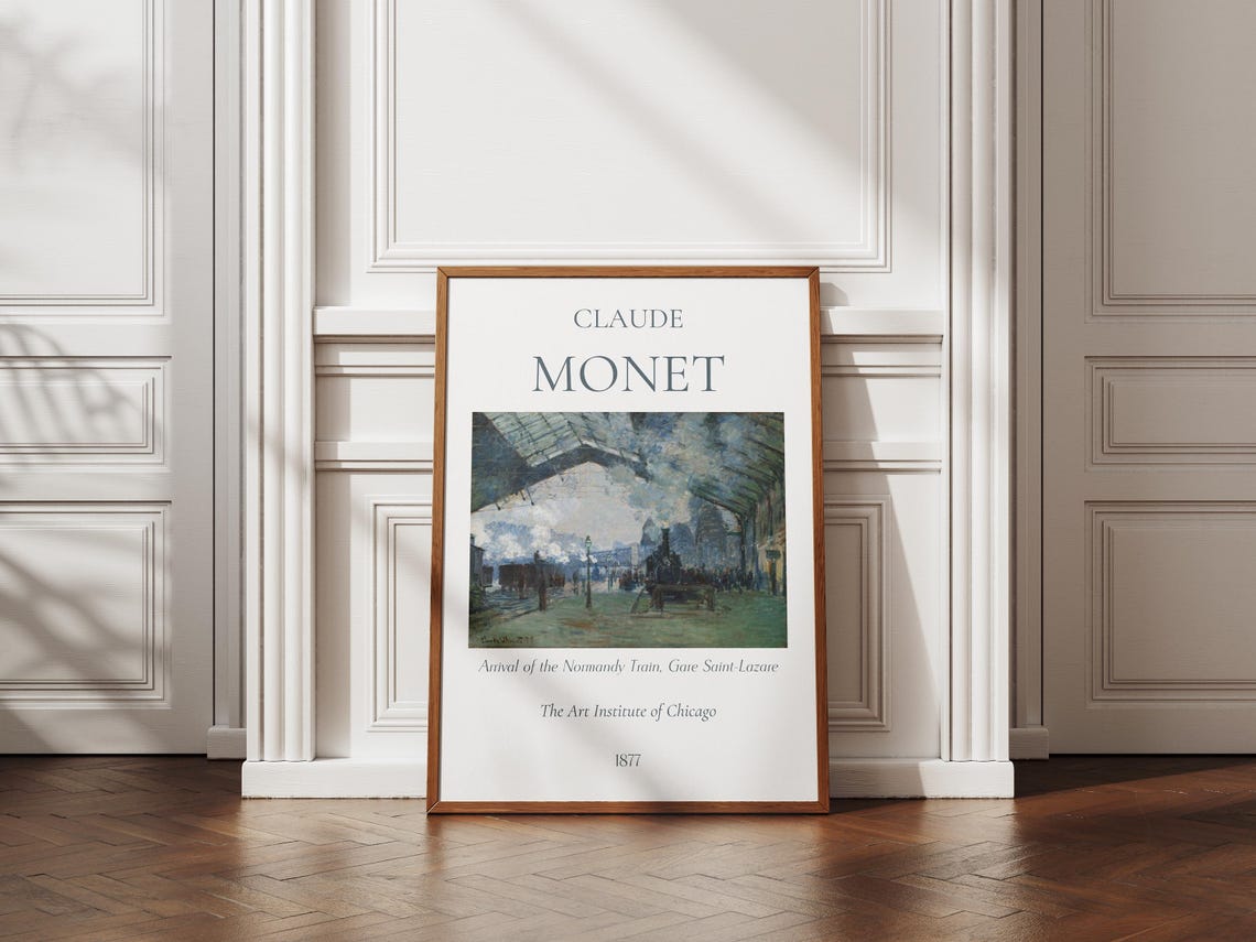 Claude Monet Art Print Normandy Train Gare Saint Lazare Monet Exhibition Poster Monet Paintings Famous Artist Poster Impressionist Art - Image 6