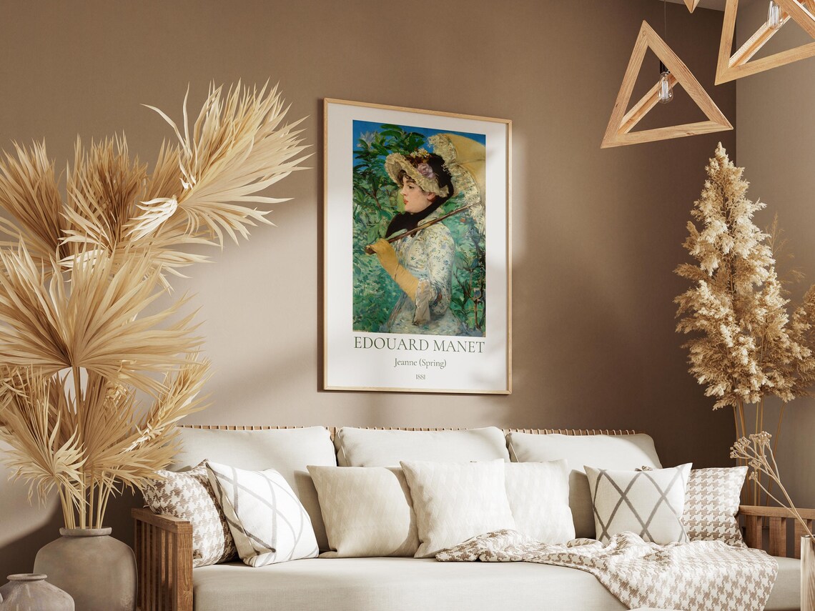 Manet Jeanne Spring 1881 Woman Parasol Portrait Garden Art Poster - Image 3