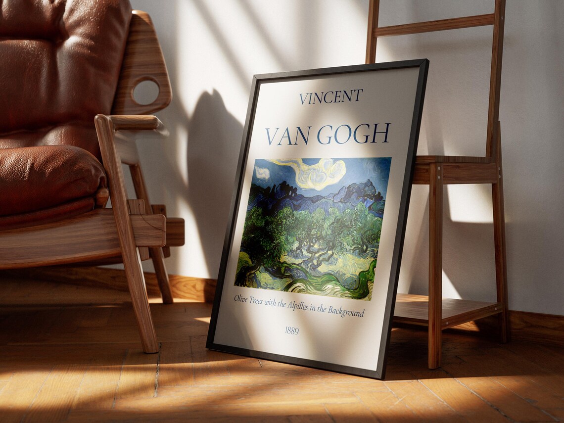 Van Gogh Art Print Olive Trees With The Alpilles In The Background Van Gogh Exhibition Poster Van Gogh Painting Nature Landscape Poster - Image 7