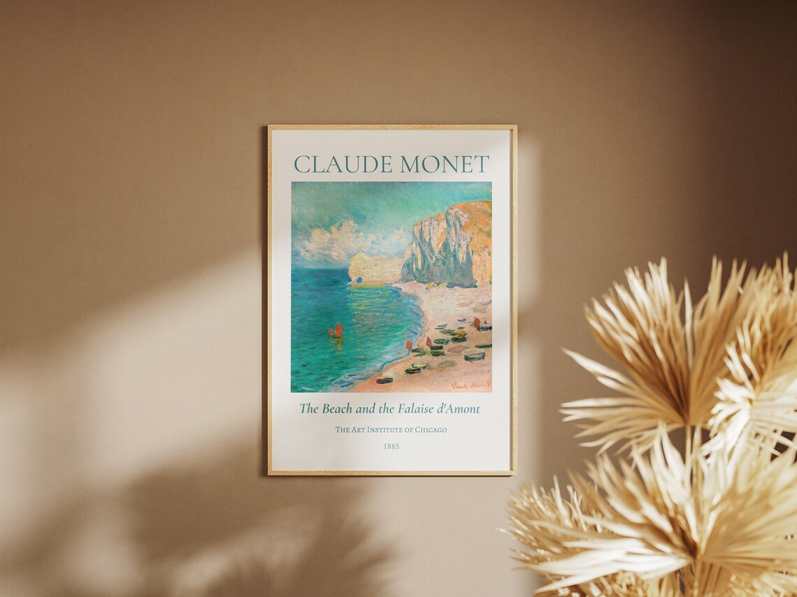 Claude Monet Beach And Falaise DAmont Etretat 1885 Exhibition Wall Art - Image 7