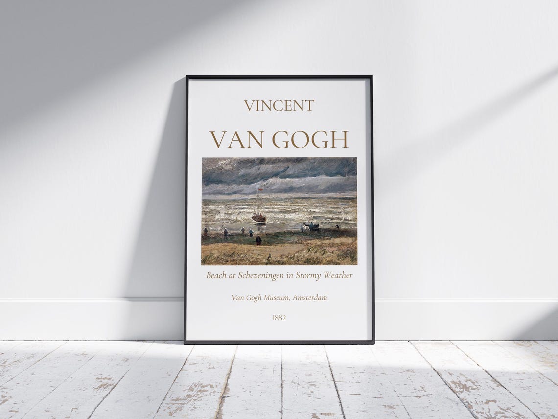 Van Gogh Beach at Scheveningen Stormy Weather 1882 Seascape Poster - Image 5