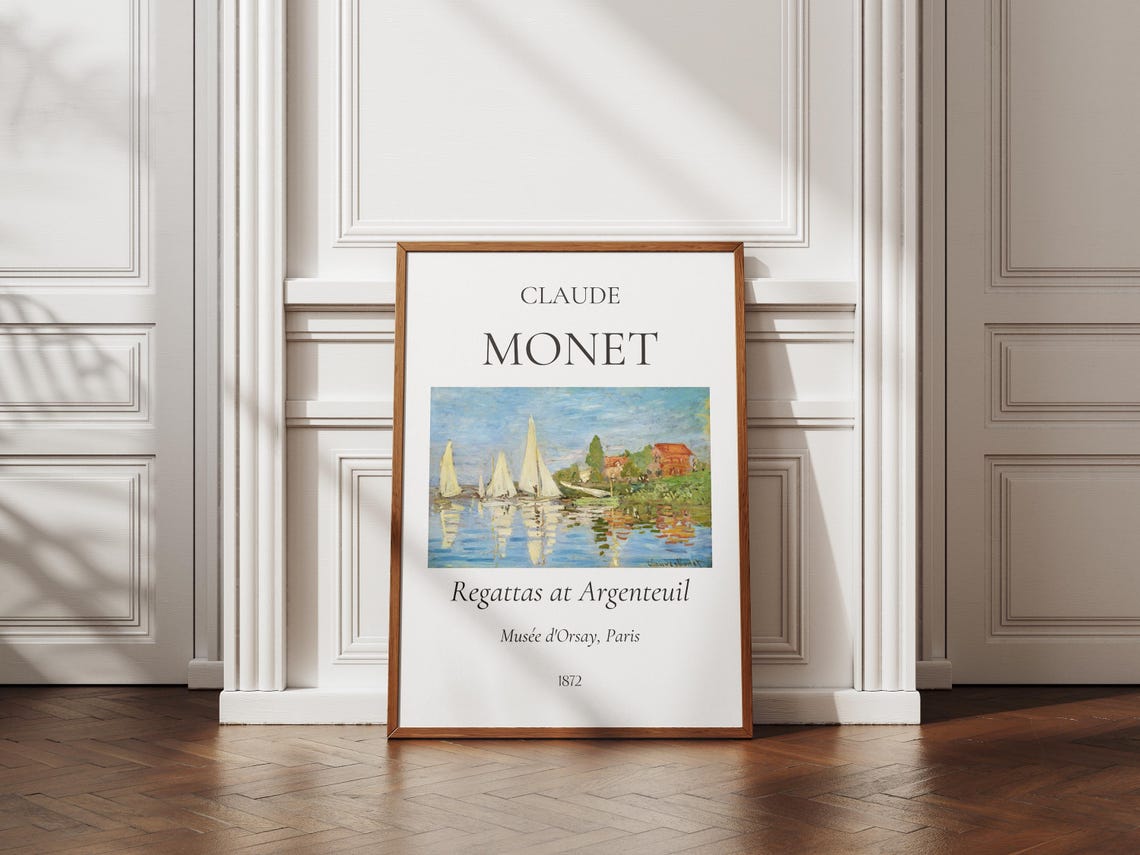Claude Monet Art Print Regattas At Argenteuil Monet Exhibition Poster Monet Painting Vintage Home Poster Impressionist Art - Image 3