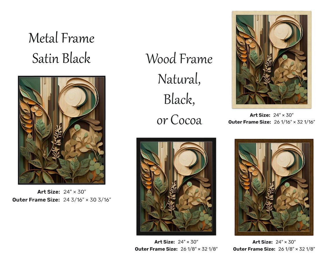 Boho Earth Tones Wood Grain Poster Print - Image 2