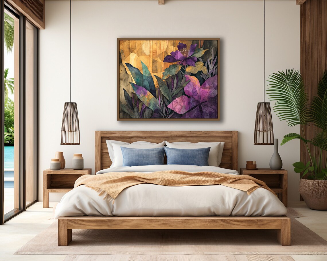 Abstract Floral Botanical Art Print, Living Room Decor - Image 2