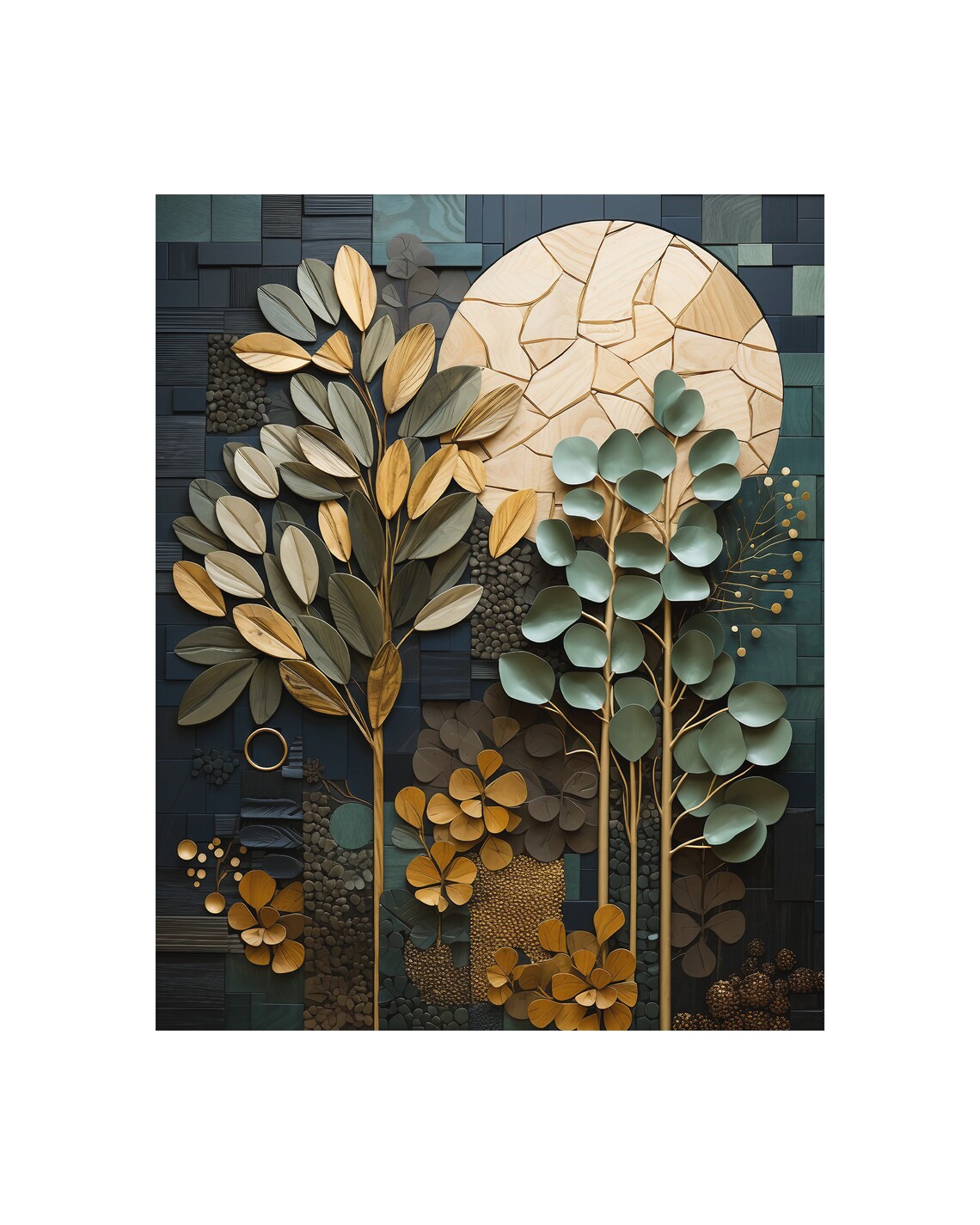 Boho Botanical Art Print, Earth Tones Wall Decor - Image 3