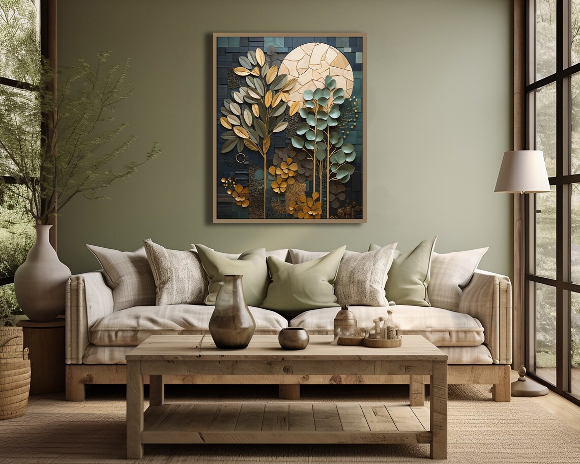 Boho Botanical Art Print, Earth Tones Wall Decor - Image 4