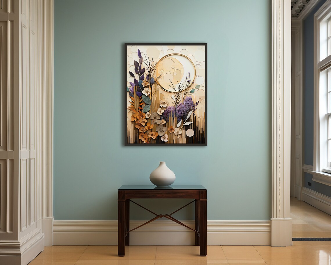 Boho Botanical Abstract Floral Bedroom Poster Print - Image 3
