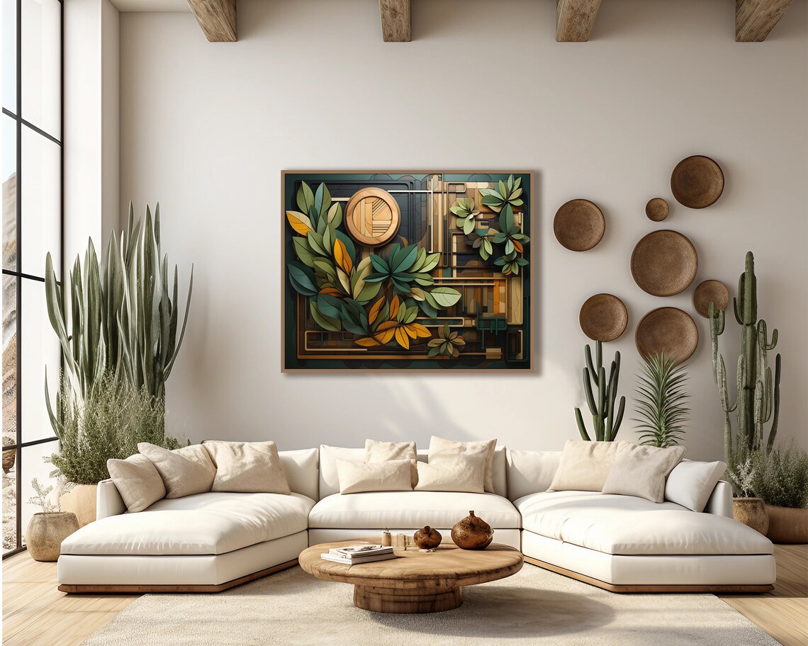Wood Shapes Botanical Art Print, Boho Earth Elements - Image 4
