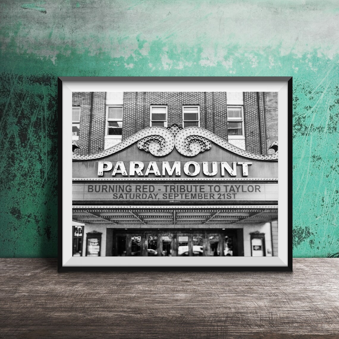 Paramount Theatre Marquee Burning Red Tribute to Taylor Poster - Image 2