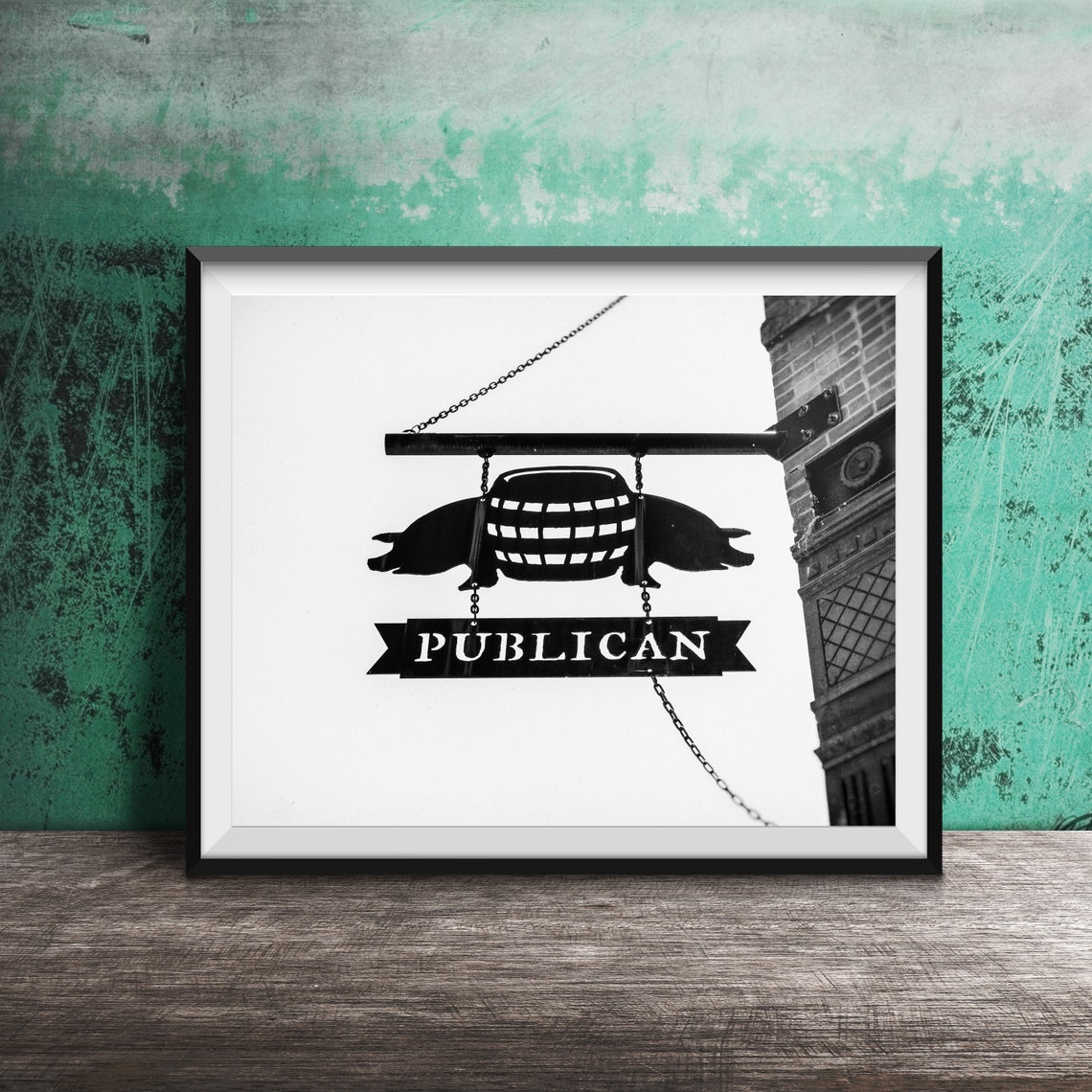 The Publican Chicago Pig and Barrel Hanging Sign Photo Poster - Image 2