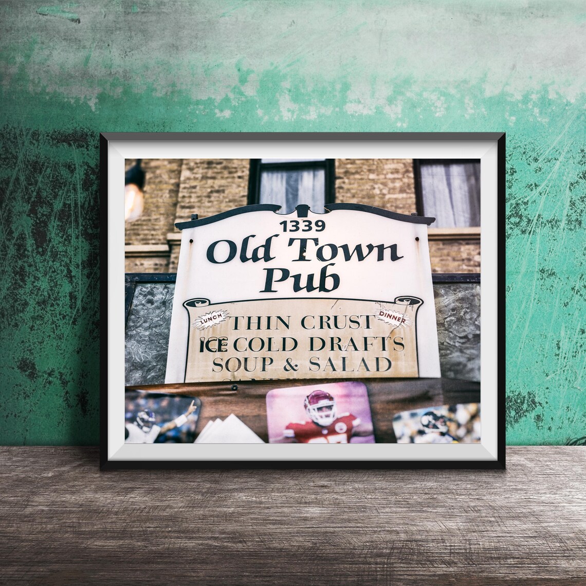 Old Town Pub Chicago Thin Crust Drafts Sign Photography Poster