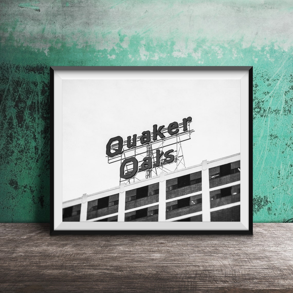 Quaker Oats Historic Rooftop Sign Cedar Rapids Iowa Cereal Poster - Image 2