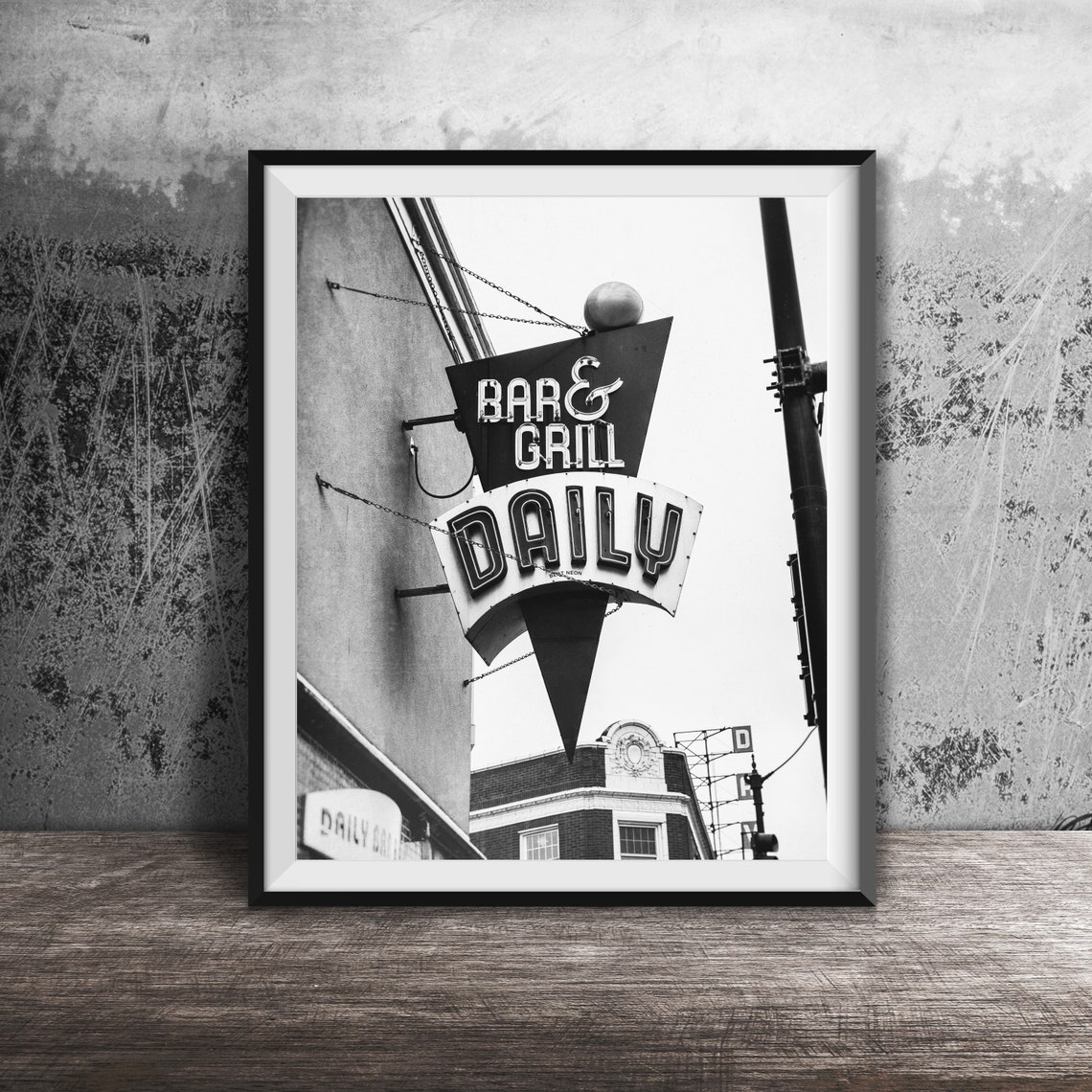 Daily Bar and Grill Atomic Age Starburst Neon Sign Chicago Poster - Image 2