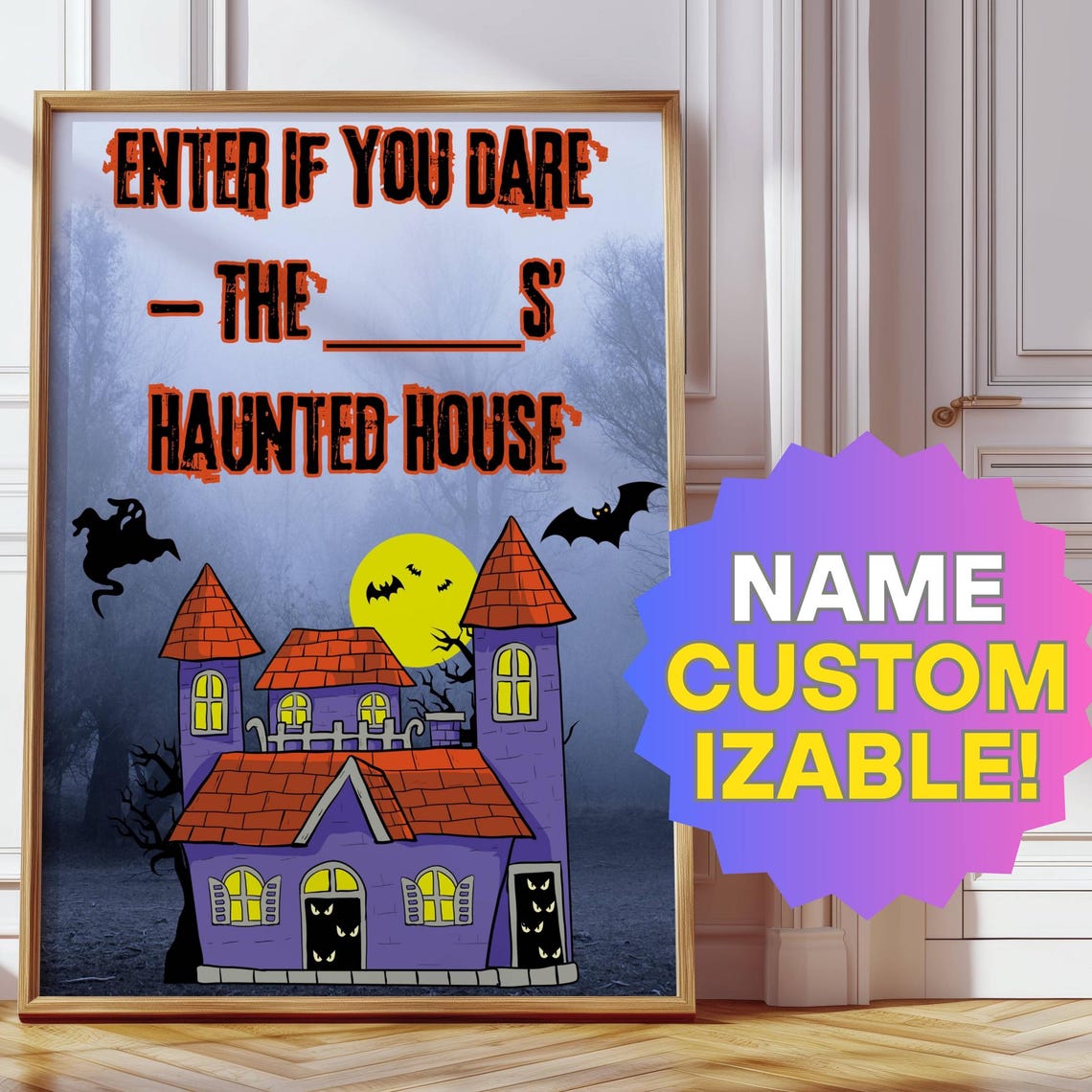 Enter If You Dare Custom Family Name Haunted House Sign Halloween Wall Art