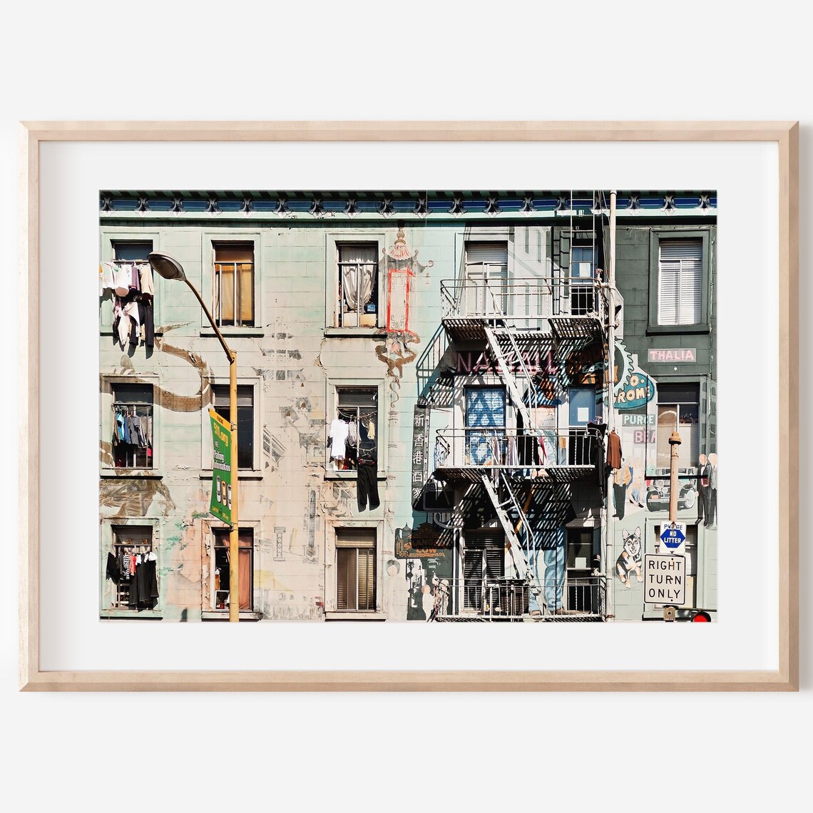 Vintage Fire Escape Tenement Building Urban Street Photo Print