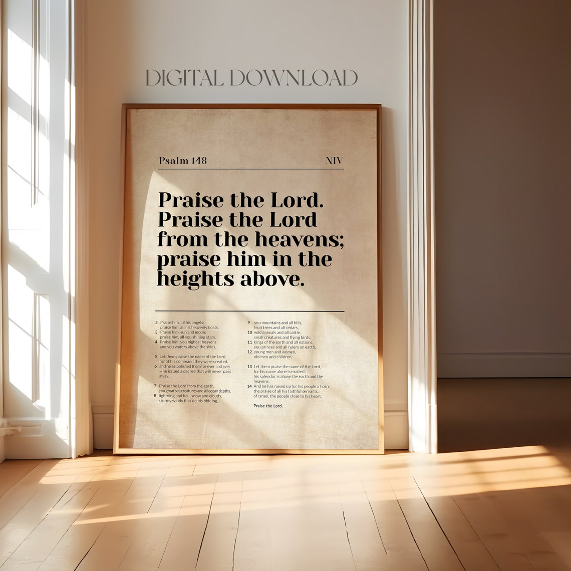 Psalm 148 Chapter Praise the Lord From the Heavens NIV Poster - Image 3
