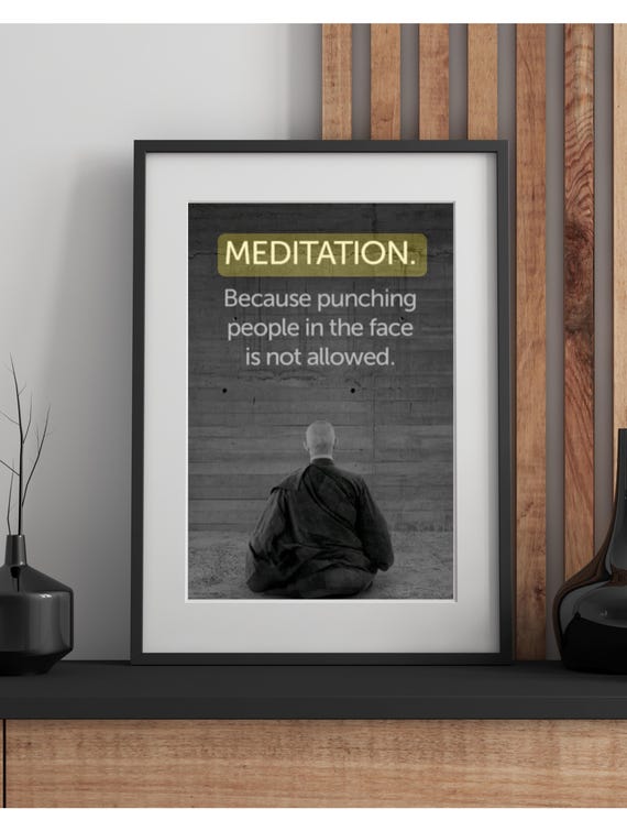Not Allowed Zen Motivational Poster Instant Wall Art Buddha Wisdom Print Japanese Decor