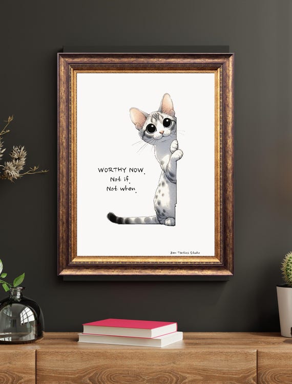 Worthy Now Inspirational Wall Art Home Or Office Decor Spiritual Motivational Mindful Artwork