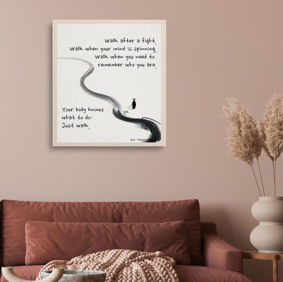 Just Walk Inspirational Wall Art Poster Home Or Office Decor Spiritual Motivational Martial Artwork