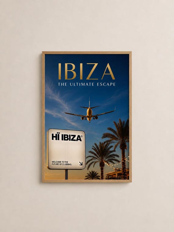 Ibiza Travel Poster Luxury Club Nightlife Wall Art H Inspired