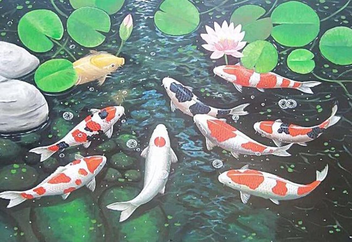 Lifelike Koi Fish Painting, Realistic Style - Image 3