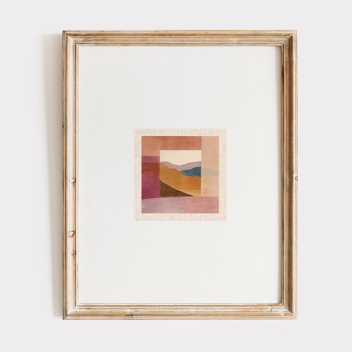 Abstract Desert Squares In Mauve And Terracotta Modern Art Poster